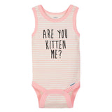 4-Pack Girls Kitten Sleeveless Onesies® Bodysuits-Gerber Childrenswear Wholesale