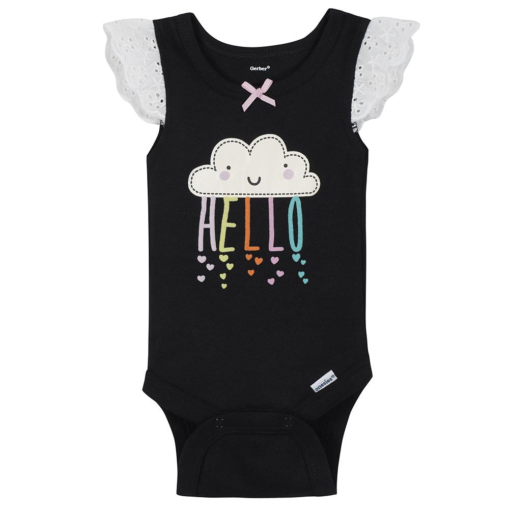 4-Pack Girls Clouds Sleeveless Onesies® Bodysuits-Gerber Childrenswear Wholesale
