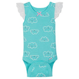 4-Pack Girls Clouds Sleeveless Onesies® Bodysuits-Gerber Childrenswear Wholesale