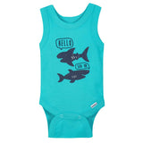 4-pack Boys Sharks Sleeveless Onesies® Bodysuits-Gerber Childrenswear Wholesale