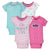 4-Pack Girls Clouds Short Sleeve Onesies® Bodysuits-Gerber Childrenswear Wholesale