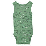4-Pack Boys Dino Sleeveless Onesies® Bodysuits-Gerber Childrenswear Wholesale