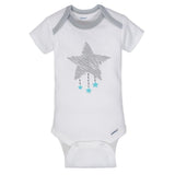 4-Pack Stars Neutral Short Sleeve Onesies® Bodysuits-Gerber Childrenswear Wholesale
