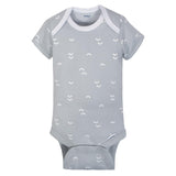 4-Pack Neutral Clouds Short Sleeve Onesies® Bodysuits-Gerber Childrenswear Wholesale