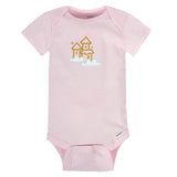 8-Pack Baby Girls Castle Short Sleeve Onesies® Bodysuits-Gerber Childrenswear Wholesale