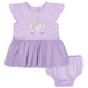 2-Piece Baby Girls Unicorn Dress & Diaper Cover Set-Gerber Childrenswear Wholesale