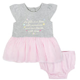 2-Piece Baby Girls Flowers Cap Sleeve Dress with Diaper Cover-Gerber Childrenswear Wholesale