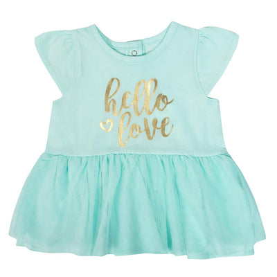1-Piece Baby Girls Hello Love Cap Sleeve Dress-Gerber Childrenswear Wholesale