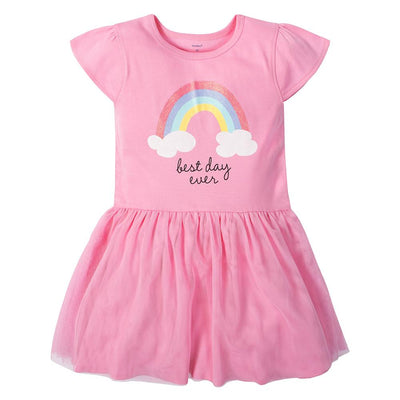 1-Piece Toddler Girls Rainbow Dress with Tulle Skirt-Gerber Childrenswear Wholesale