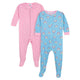 2-Pack Baby Girls Rainbows Snug Fit Footed Pajamas-Gerber Childrenswear Wholesale