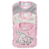 3-Pack Girls Bunny Terry Bibs-Gerber Childrenswear Wholesale