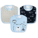 3-Pack Boys Bear Terry Bibs-Gerber Childrenswear Wholesale