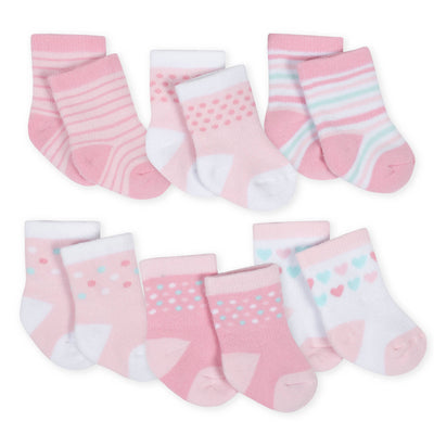 6-Pack Girls Princess Castle Wiggle Proof Terry Crew Socks-Gerber Childrenswear Wholesale