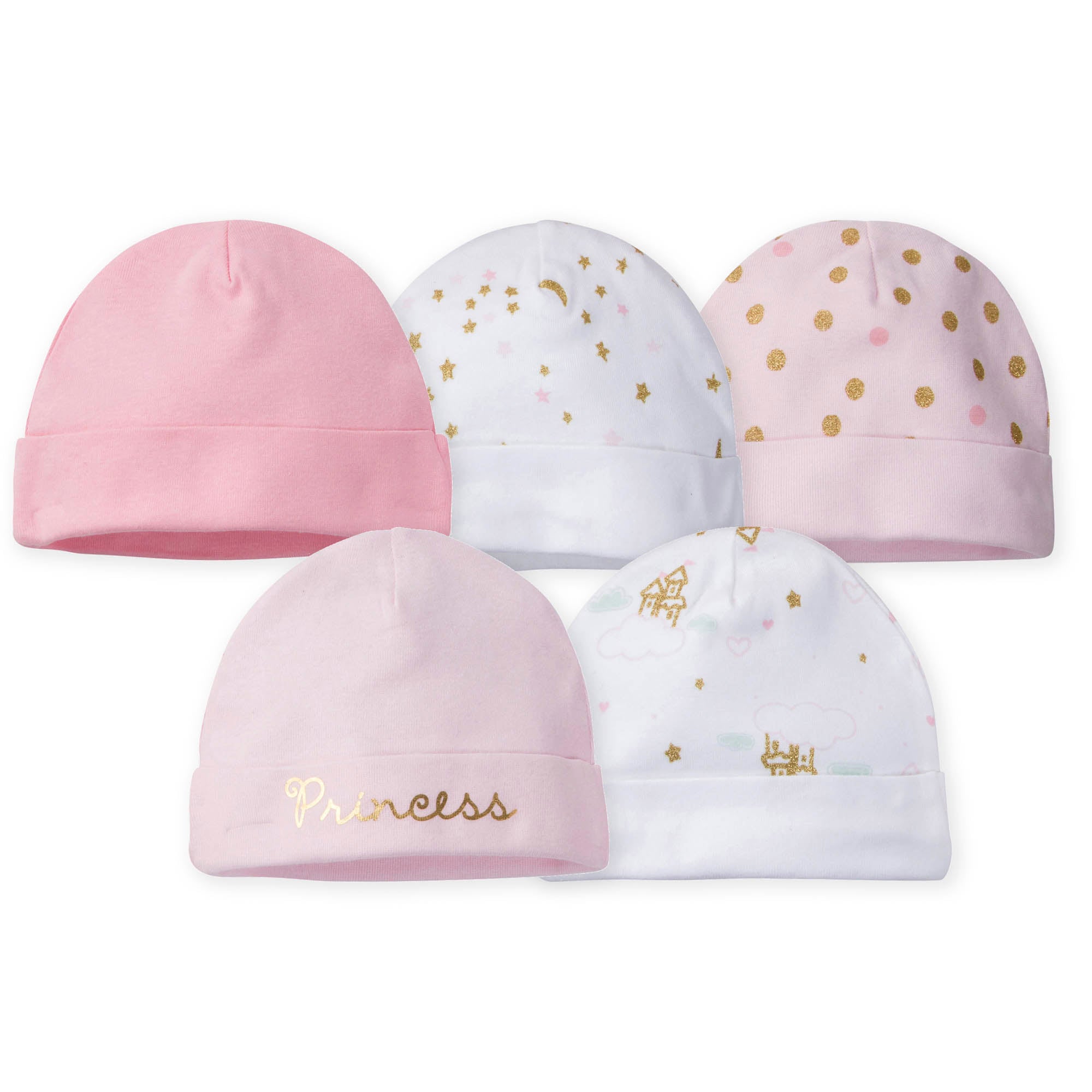 5-Pack Girls Princess Castle Caps-Gerber Childrenswear Wholesale