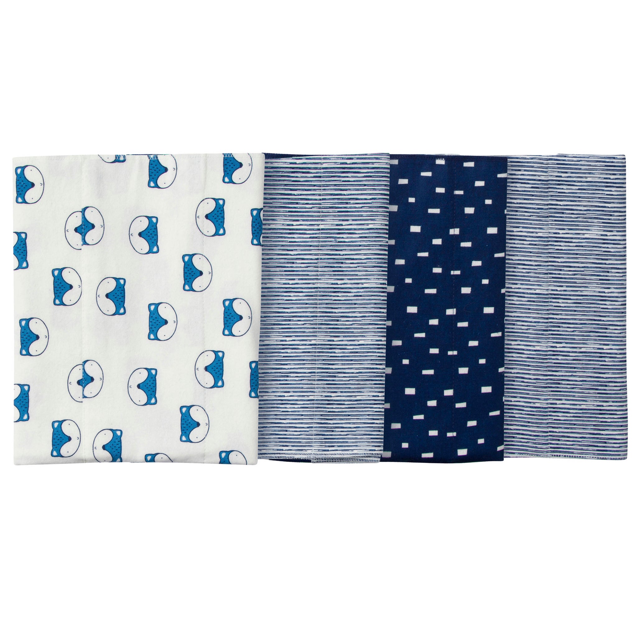 4-Pack Boys Fox Flannel Burp Cloths-Gerber Childrenswear Wholesale