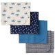4-Pack Boys Fox Flannel Receiving Blankets-Gerber Childrenswear Wholesale