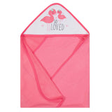 12-Piece Girls Terry Hooded Towel and Washcloth Set - Flamingo-Gerber Childrenswear Wholesale