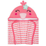 13-Piece Girls Terry Hooded Bath Wrap, Hooded Towels and Washcloth Set - Flamingo-Gerber Childrenswear Wholesale