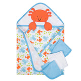 10-Piece Boys Terry Hooded Towel and Washcloth Set - Ocean-Gerber Childrenswear Wholesale