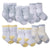 6-Pack Neutral Lamb Wiggle Proof Jersey Crew Socks-Gerber Childrenswear Wholesale