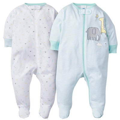 2-Pack Neutral Elephant Sleep N' Play-Gerber Childrenswear Wholesale