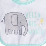 3-Pack Neutral Elephant Terry Bibs-Gerber Childrenswear Wholesale