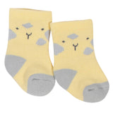 6-Pack Neutral Elephant Wiggle Proof Terry Crew Socks-Gerber Childrenswear Wholesale