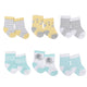 6-Pack Neutral Elephant Wiggle Proof Terry Crew Socks-Gerber Childrenswear Wholesale