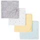 4-Pack Neutral Elephant Flannel Receiving Blankets-Gerber Childrenswear Wholesale