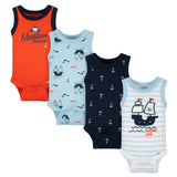 4-Pack Boys Pirate Tank Onesies® Bodysuits-Gerber Childrenswear Wholesale