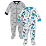 2-Pack Baby Boys Monster Footed Snug Fit Footed Pajamas-Gerber Childrenswear Wholesale