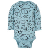 6-Pack Baby Boys Jungle Long Sleeve Onesies® Bodysuits-Gerber Childrenswear Wholesale