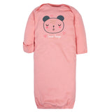 4-Pack Baby Girls Bear Gowns-Gerber Childrenswear Wholesale