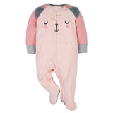 4-Pack Baby Girls Bear Sleep 'N Plays-Gerber Childrenswear Wholesale