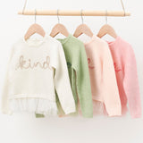 Infant & Toddler Girls Light Pink Sweater With Tulle Trim-Gerber Childrenswear Wholesale