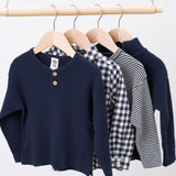 Infant & Toddler Boys Blue Plaid Woven Plaid Shirt-Gerber Childrenswear Wholesale