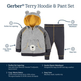 2-Piece Baby & Toddler Boys Bear Hoodie & Active Pant Set-Gerber Childrenswear Wholesale