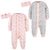 4-Piece Baby Girls Leopard/Floral Coveralls & Headbands Set-Gerber Childrenswear Wholesale