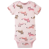 4-Pack Baby Girls Leopard Short Sleeve Onesies® Brand Bodysuits-Gerber Childrenswear Wholesale