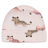 4-Pack Baby Girls Leopard Caps-Gerber Childrenswear Wholesale