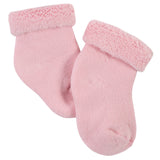 6-Pack Baby Girls Pink Ballerina Wiggle-Proof™ Terry Bootie Socks-Gerber Childrenswear Wholesale
