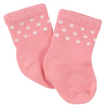 6-Pack Baby Girls Princess Wiggle-Proof™ Jersey Crew Socks-Gerber Childrenswear Wholesale