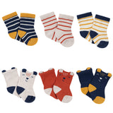 6-Pack Baby Boys Fox Wiggle-Proof™ Jersey Crew Socks-Gerber Childrenswear Wholesale