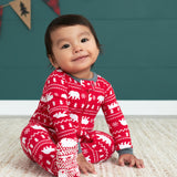 Baby Bear Fair Isle Snug Fit Footed Cotton Pajamas-Gerber Childrenswear Wholesale
