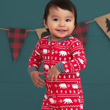 Baby Bear Fair Isle Snug Fit Footed Cotton Pajamas-Gerber Childrenswear Wholesale