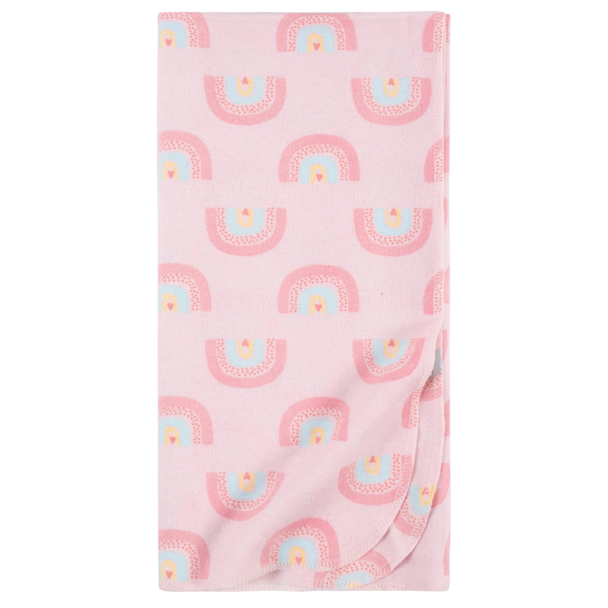 5-Pack Baby Girls Rainbows Flannel Receiving Blankets-Gerber Childrenswear Wholesale