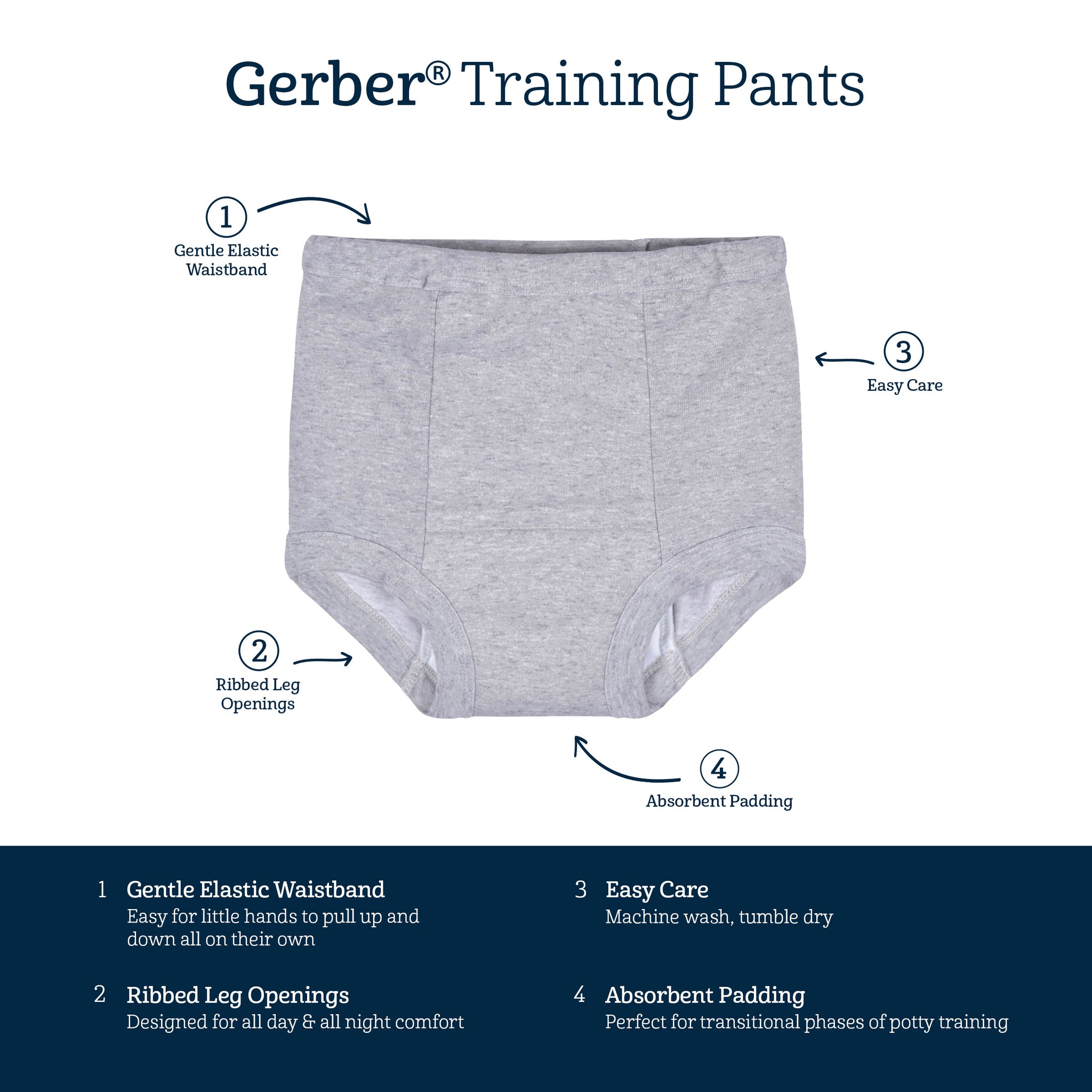 4-Pack Girls Castle Training Pants-Gerber Childrenswear Wholesale