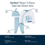 3-Piece Baby Boys Wild & Free Take Me Home Set-Gerber Childrenswear Wholesale