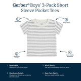 3-Pack Baby & Toddler Boys Color Me Camo Short Sleeve Pocket Tees-Gerber Childrenswear Wholesale