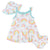 3-Piece Baby Girls Dots of Rainbows Dress, Diaper Cover & Sun Hat Set-Gerber Childrenswear Wholesale